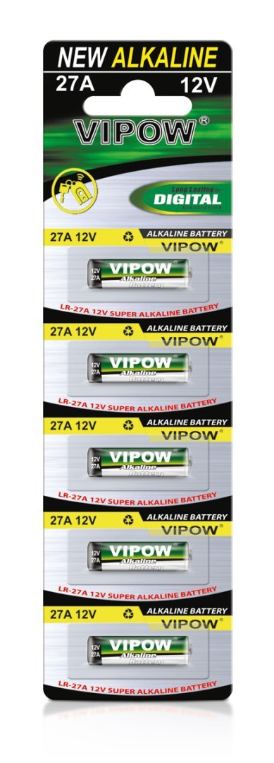 Baterie alkaliczne VIPOW LR27A 5szt/bl. Baterie alkaliczne VIPOW LR27A 5szt/bl.