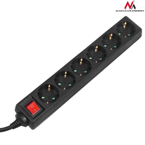 Listwa zasilająca Maclean, Przedłużacz 6 gniazd, Z wyłącznikiem, Typ niemiecki, 3500W, 5m, MCE195G Listwa zasilająca Maclean, Przedłużacz 6 gniazd, Z wyłącznikiem, Typ niemiecki, 3500W, 5m, MCE195G