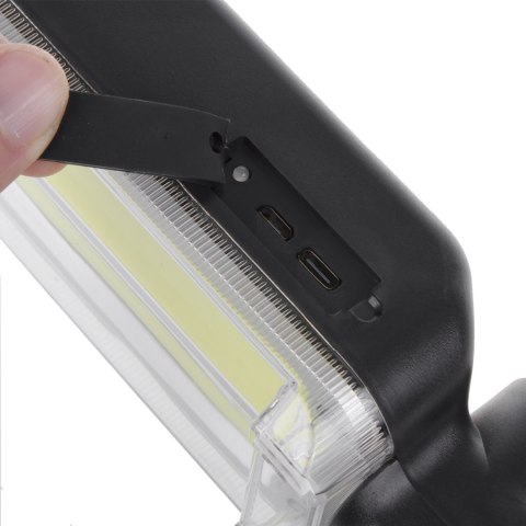 Lampa warsztatowa magnetyczna COB Maclean, 2x1200mAh, 700lm, USB Typ-C/Micro USB, MCE307