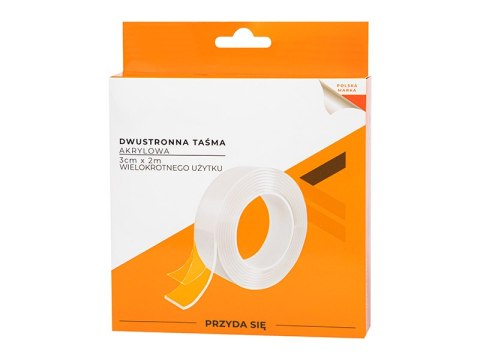 54-034# Taśma dwustronna akrylowa 3cm x 3m 54-034# Taśma dwustronna akrylowa 3cm x 3m