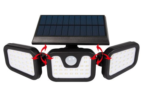 67-495# Lampa uliczna solarna 3 reflektory + czujnik 67-495# Lampa uliczna solarna 3 reflektory + czujnik