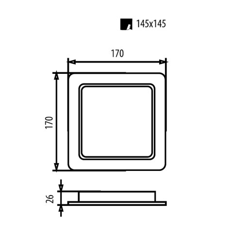 Panel LED sufitowy Maclean, podtynkowy SLIM, 18W, Neutral White 4000K, 170*170*26mm, 1800lm, MCE374 S Panel LED sufitowy Maclean, podtynkowy SLIM, 18W, Neutral White 4000K, 170*170*26mm, 1800lm, MCE374 S