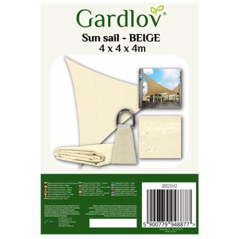 Żagiel przeciwsłoneczny 4x4x4 beżowy Gardlov 23142