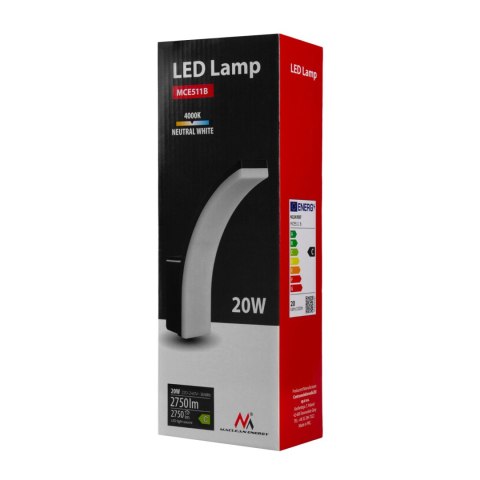 Lampa LED Maclean,kolor czarny, 20W, IP65, 2750lm, barwa neutralna biała (4000K) MCE511 B