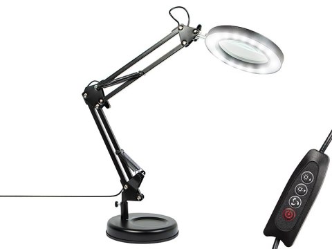 44-169# Lampka biurkowa led lb-23 czarna z lupą" 44-169# Lampka biurkowa led lb-23 czarna z lupą"