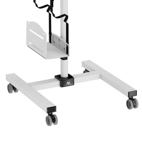 Wózek stand profesjonalny Maclean, mobilne stanowisko komputerowe na kółkach, max 17"-32", max 20kg, MC-793 W