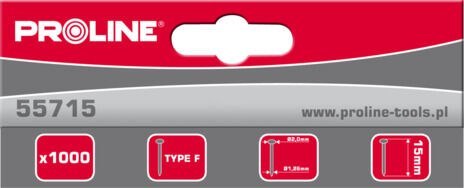 Gwoździe typ f, 50mm, 2.0*1,26mm, 1000 szt, proline Gwoździe typ f, 50mm, 2.0*1,26mm, 1000 szt, proline