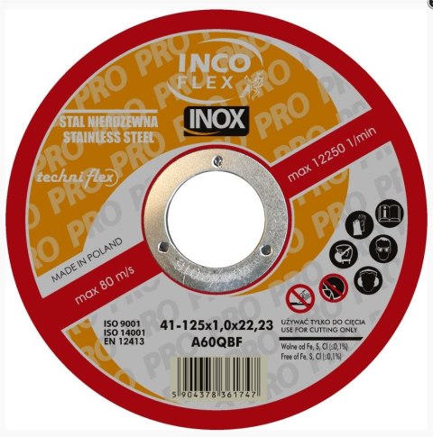 TARCZA PŁASKA INOX T1A 230*1.9*22 A30QBF TARCZA PŁASKA INOX T1A 230*1.9*22 A30QBF