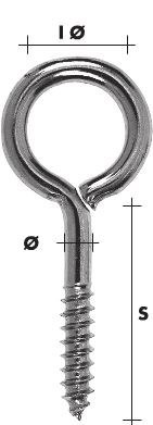 WKRĘTY OCZKOWE OCYNKOWANE 4.2*50*16MM WKRĘTY OCZKOWE OCYNKOWANE 4.2*50*16MM