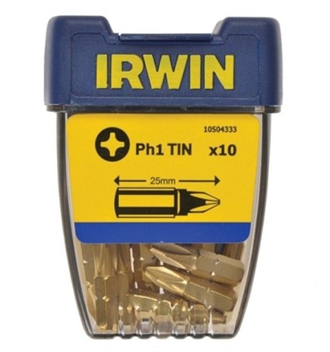 GROT, BIT TYPU PHILLIPS TIN-TYTANOWY 1/4' 25MM 10SZT. PH1 GROT, BIT TYPU PHILLIPS TIN-TYTANOWY 1/4' 25MM 10SZT. PH1