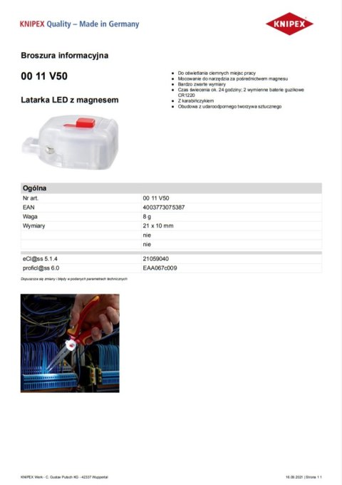 LATARKA MAGNETYCZNA LED LATARKA MAGNETYCZNA LED