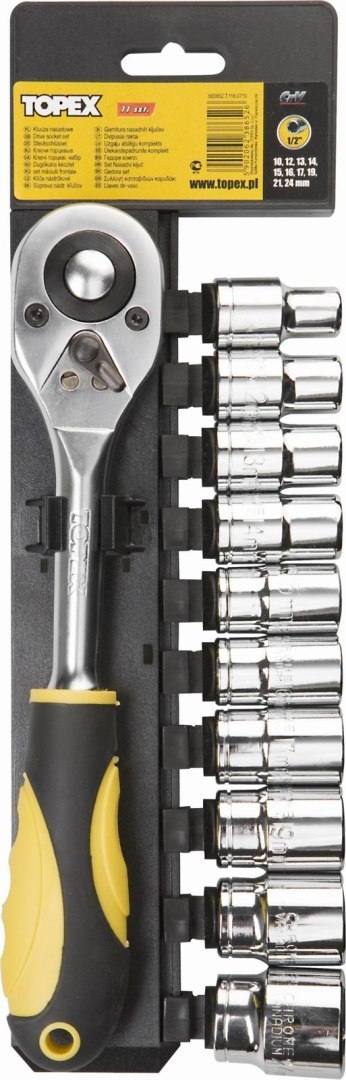 KLUCZE NASADOWE 1/2'' ZESTAW 11 SZTUK KLUCZE NASADOWE 1/2'' ZESTAW 11 SZTUK