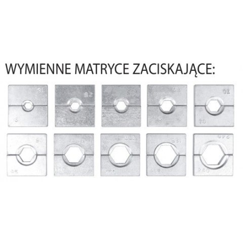 PRASKA HYDRAULICZNA, RĘCZNA DO ZACISKANIA KOŃCÓWEK 10-120MM2