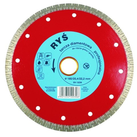 TARCZA DIAMENTOWA TURBO RYŚ 230MM TARCZA DIAMENTOWA TURBO RYŚ 230MM