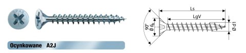 WKRĘT DO DREWNA OCYNK BIAŁY A2J 3.5*17MM SPAX WKRĘT DO DREWNA OCYNK BIAŁY A2J 3.5*17MM SPAX