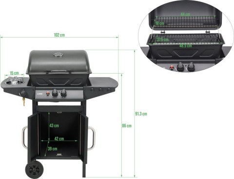 GRILL GAZOWY 2+1, 8KW GRILL GAZOWY 2+1, 8KW