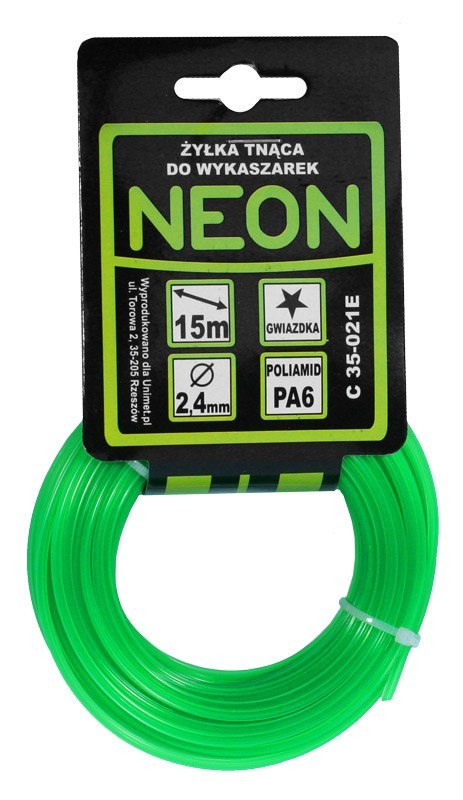 ŻYŁKA DO WYKASZARKI GWIAZDKA NEON 2,0MM 15M ŻYŁKA DO WYKASZARKI GWIAZDKA NEON 2,0MM 15M