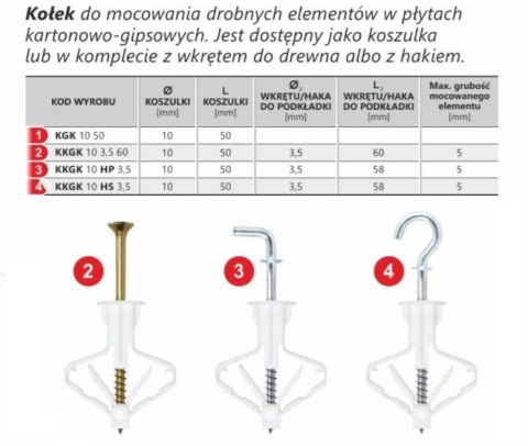 KOŁEK ROZPOROWY DO PUSTYCH PRZESTRZENI KKGK 10 HP 3.5/P KOŁEK ROZPOROWY DO PUSTYCH PRZESTRZENI KKGK 10 HP 3.5/P