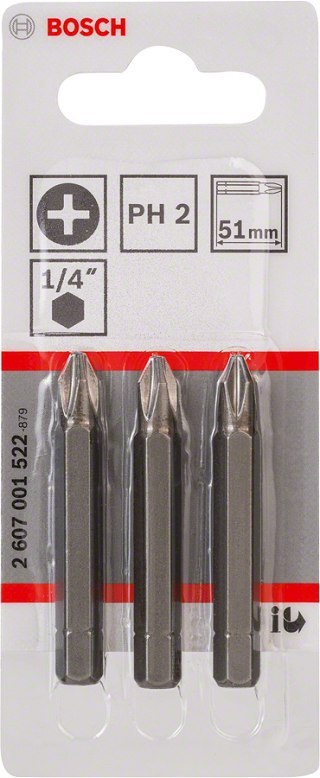 BIT, GROT, KOŃCÓWKA PH2 51MM EH 3PCS BIT, GROT, KOŃCÓWKA PH2 51MM EH 3PCS