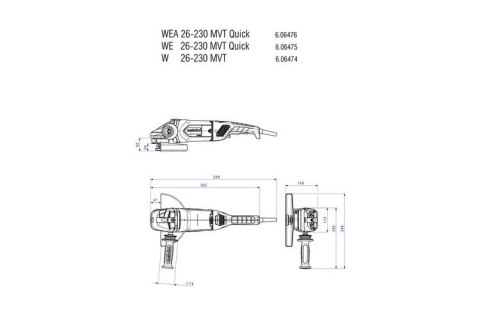 SZLIFIERKA KĄTOWA WE 26-230 MVT QUICK SZLIFIERKA KĄTOWA WE 26-230 MVT QUICK