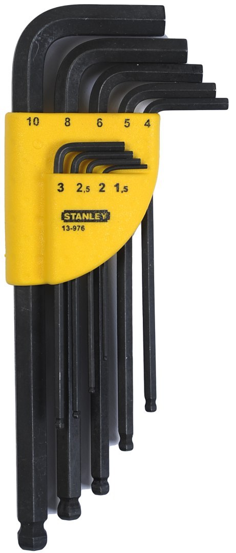 ZESTAW KLUCZY 6-KĄTNYCH DŁUGICH Z KOŃC. KULISTĄ 1.5-10MM