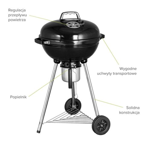 GRILL WĘGLOWY KULISTY Z POKRYWĄ I POPIELNIKIEM GRILL WĘGLOWY KULISTY Z POKRYWĄ I POPIELNIKIEM