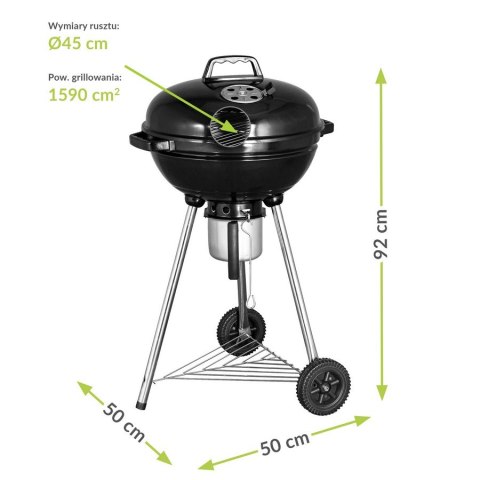 GRILL WĘGLOWY KULISTY Z POKRYWĄ I POPIELNIKIEM GRILL WĘGLOWY KULISTY Z POKRYWĄ I POPIELNIKIEM