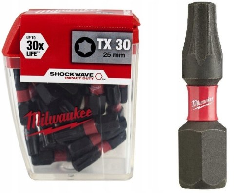 BIT, GROT, KOŃCÓWKA TORX TX30 25MM 25SZT. BIT, GROT, KOŃCÓWKA TORX TX30 25MM 25SZT.