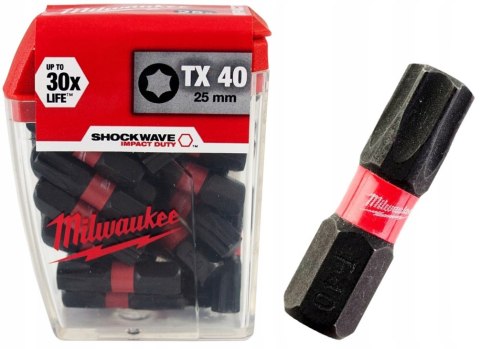 BIT, GROT, KOŃCÓWKA TORX TX40 25MM 25 SZT. BIT, GROT, KOŃCÓWKA TORX TX40 25MM 25 SZT.
