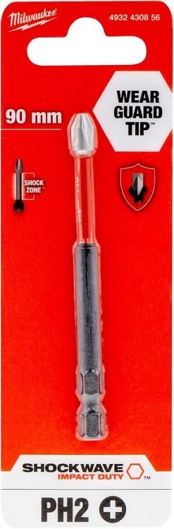 BIT, GROT, KOŃCÓWKA SHOCKWAVE PH2 90MM 1 SZT. BIT, GROT, KOŃCÓWKA SHOCKWAVE PH2 90MM 1 SZT.