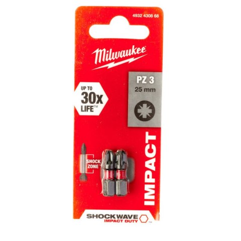 BIT, GROT, KOŃCÓWKA SHOCKWAVE PZ3 25MM 2 SZT. BIT, GROT, KOŃCÓWKA SHOCKWAVE PZ3 25MM 2 SZT.