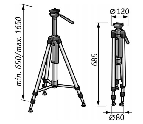 STATYW LASERA LKS 65-170 F 1/4'' STATYW LASERA LKS 65-170 F 1/4''