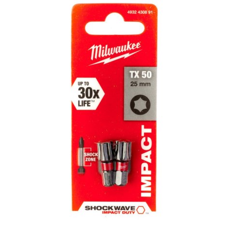 BIT, GROT, KOŃCÓWKA TORX TX50 25MM 2 SZT. BIT, GROT, KOŃCÓWKA TORX TX50 25MM 2 SZT.