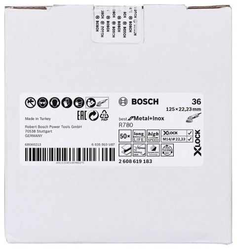 KRĄŻEK FIBROWY X-LOCK R780 GR. 36 125MM INOX KRĄŻEK FIBROWY X-LOCK R780 GR. 36 125MM INOX