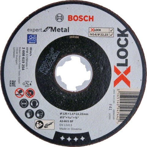 TARCZA SZLIFIERSKA X-LOCK EXPERT FOR METAL 125*1.6*22.23
