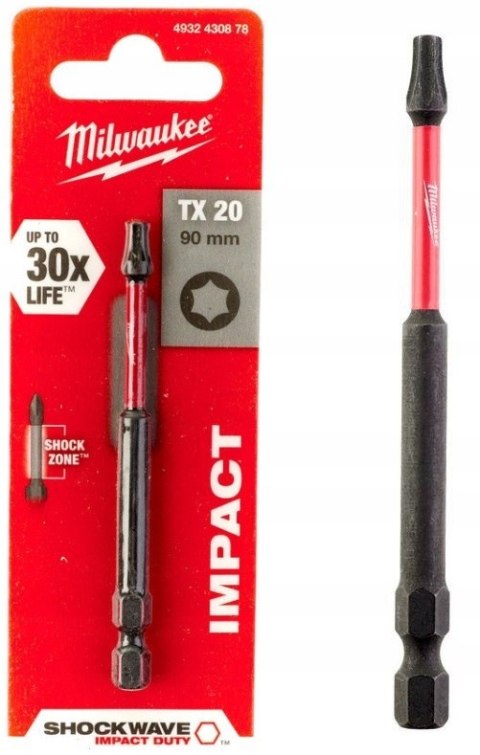 BIT, GROT, KOŃCÓWKA TORX TX20 90MM BIT, GROT, KOŃCÓWKA TORX TX20 90MM