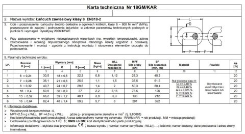 ŁAŃCUCH ZAWIESIOWY CZARNY 8MM G8 WLL 2.0T EN818-2 ŁAŃCUCH ZAWIESIOWY CZARNY 8MM G8 WLL 2.0T EN818-2