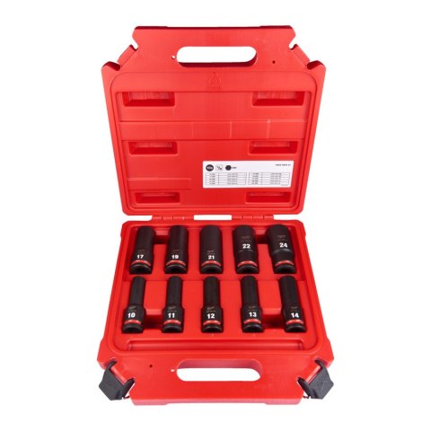 ZESTAW NASADEK UDAROWYCH 1/2'' DŁUGIE 10SZT ZESTAW NASADEK UDAROWYCH 1/2'' DŁUGIE 10SZT
