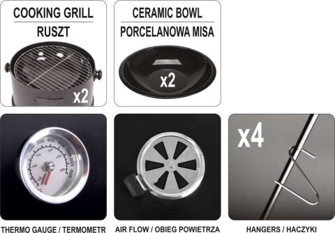 GRILL WĘDZARNIA OKRĄGŁA 40CM. GRILL WĘDZARNIA OKRĄGŁA 40CM.