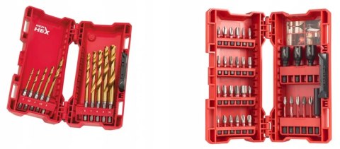 ZESTAW WIERTEŁ HSS-G TIN RED HEX 10SZ+ZESTAW BITÓW SHOCKWAVE ZESTAW WIERTEŁ HSS-G TIN RED HEX 10SZ+ZESTAW BITÓW SHOCKWAVE