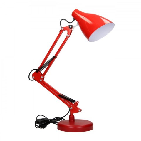 LAMPA BIURKOWA DIAN 60W E27 STAL, CZERWONA LAMPA BIURKOWA DIAN 60W E27 STAL, CZERWONA