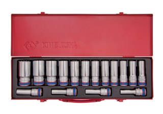 ZESTAW NASADEK DŁUGICH 6-KĄTNYCH 1/2'' 10-32MM ,16CZ. KASETA