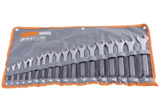 KOMPLET KLUCZY PŁASKO-OCZKOWYCH SATYNOWYCH 6-24MM, 18 ELE.