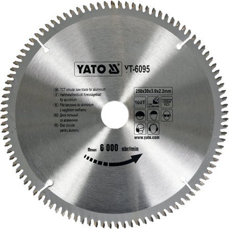 TARCZA WIDIOWA DO ALUMINIUM 250*30MM 100 ZĘBÓW