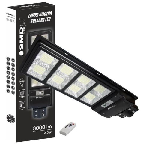 LAMPA LED ULICZNA SOLARNA 360W 6000K IP65 8000LM LAMPA LED ULICZNA SOLARNA 360W 6000K IP65 8000LM