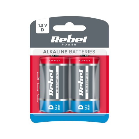 Baterie alkaliczne REBEL LR20 2szt/bl. Baterie alkaliczne REBEL LR20 2szt/bl.