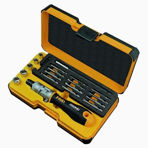 ZESTAW BITÓW I NASADEK Z GRZECHOTKĄ FELO ERGONIC K-BOX 20CZ. ZESTAW BITÓW I NASADEK Z GRZECHOTKĄ FELO ERGONIC K-BOX 20CZ.
