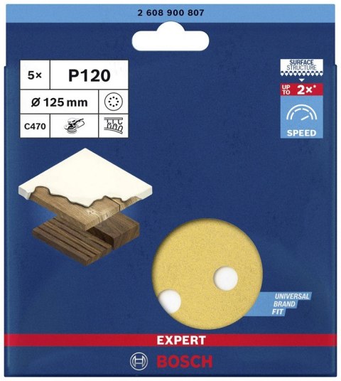 KRĄŻEK ŚCIERNY EXPERT EXC470 G120 5PC. 8OTW KRĄŻEK ŚCIERNY EXPERT EXC470 G120 5PC. 8OTW