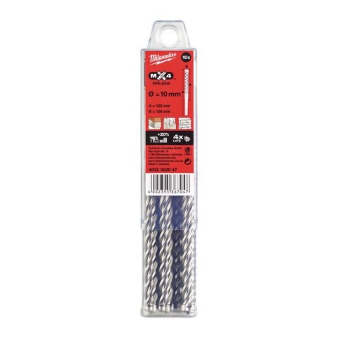 WIERTŁO MX4 SDS+ 10/100*160MM 10 SZT WIERTŁO MX4 SDS+ 10/100*160MM 10 SZT