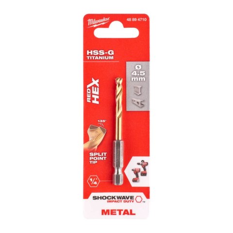 WIERTŁO DO METALU HSS-G TIN 4.5MM WIERTŁO DO METALU HSS-G TIN 4.5MM